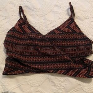 Patterned cross body crop top
